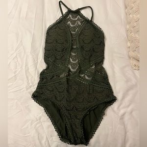 One Piece Mesh Bathing Suit